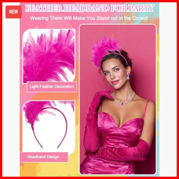 12-Piece Feather Fascinator Headbands for Women, Lightweight & Handmade main image 6